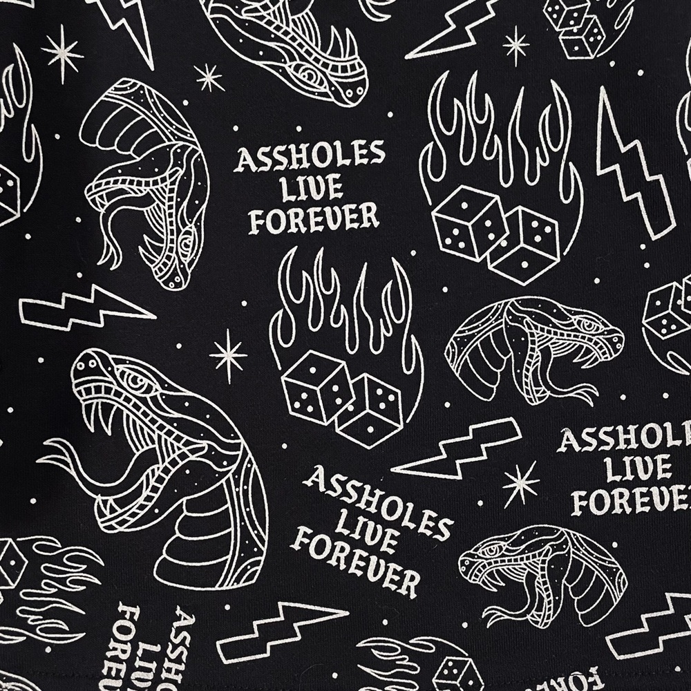 New Assholes Live Forever Snake Eyes Shorts Mens XXXL 3XL ALF Dice Summer Black - Picture 2 of 4